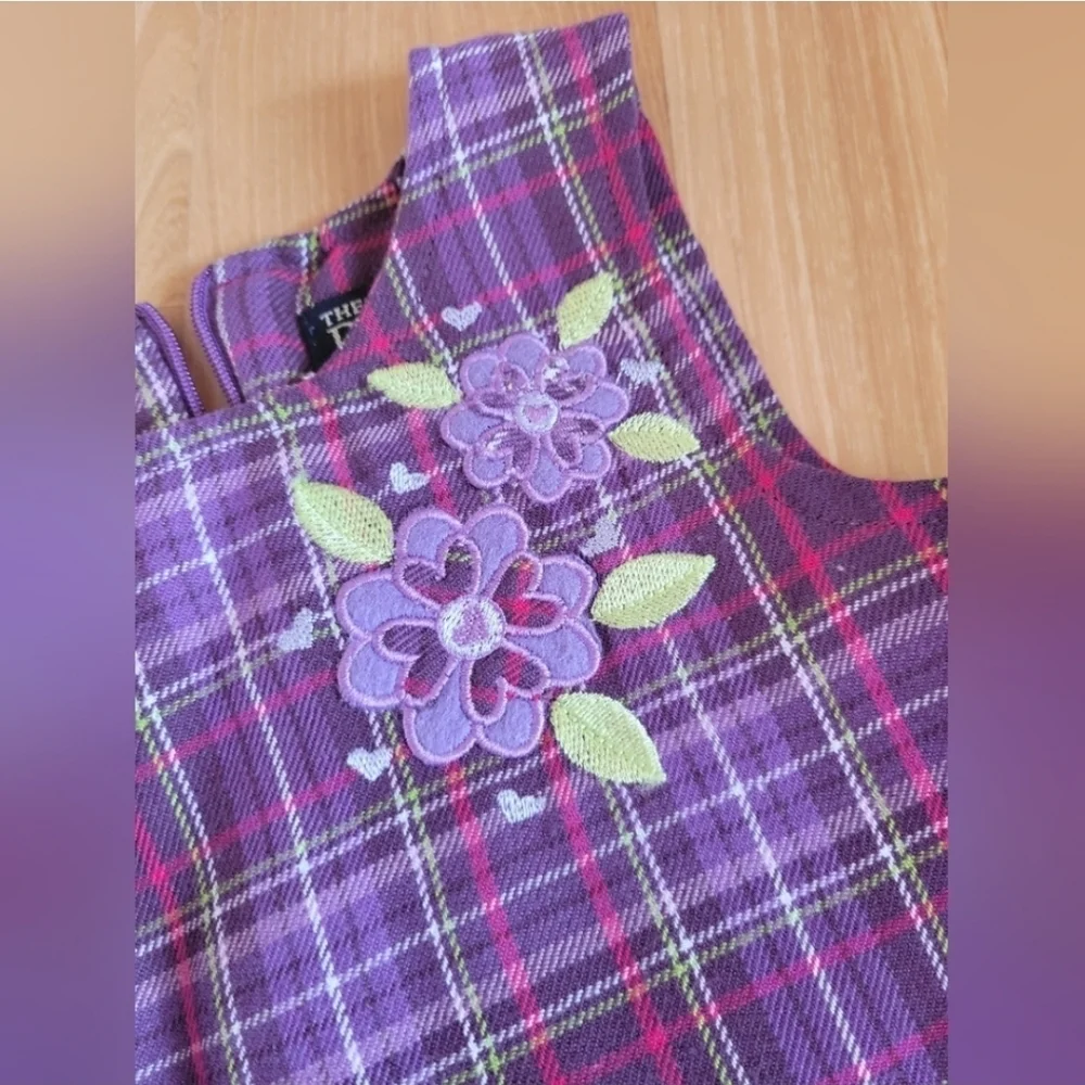 Children’s‎ Place Kids Dress - purple floral check size 6-9 months